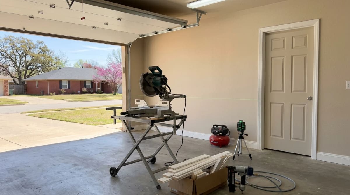 Finish carpentry tools set up