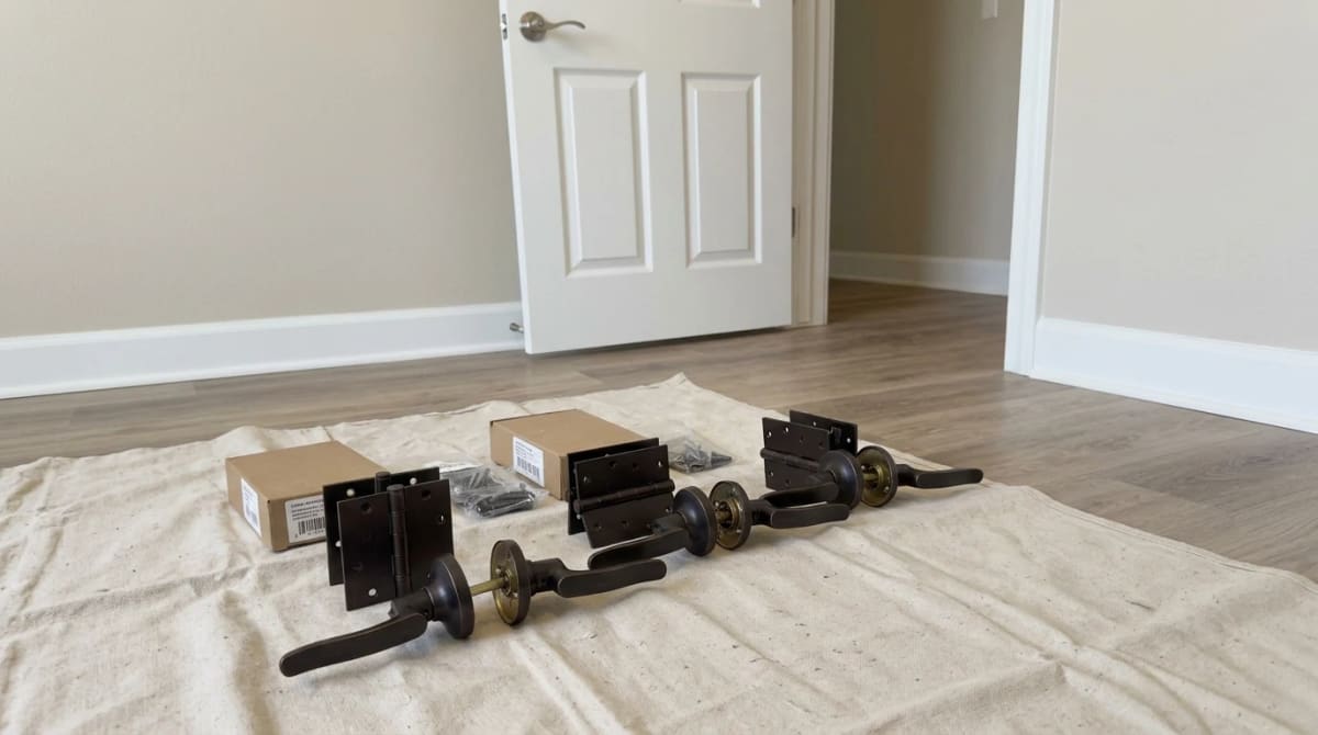 New door hardware ready to install