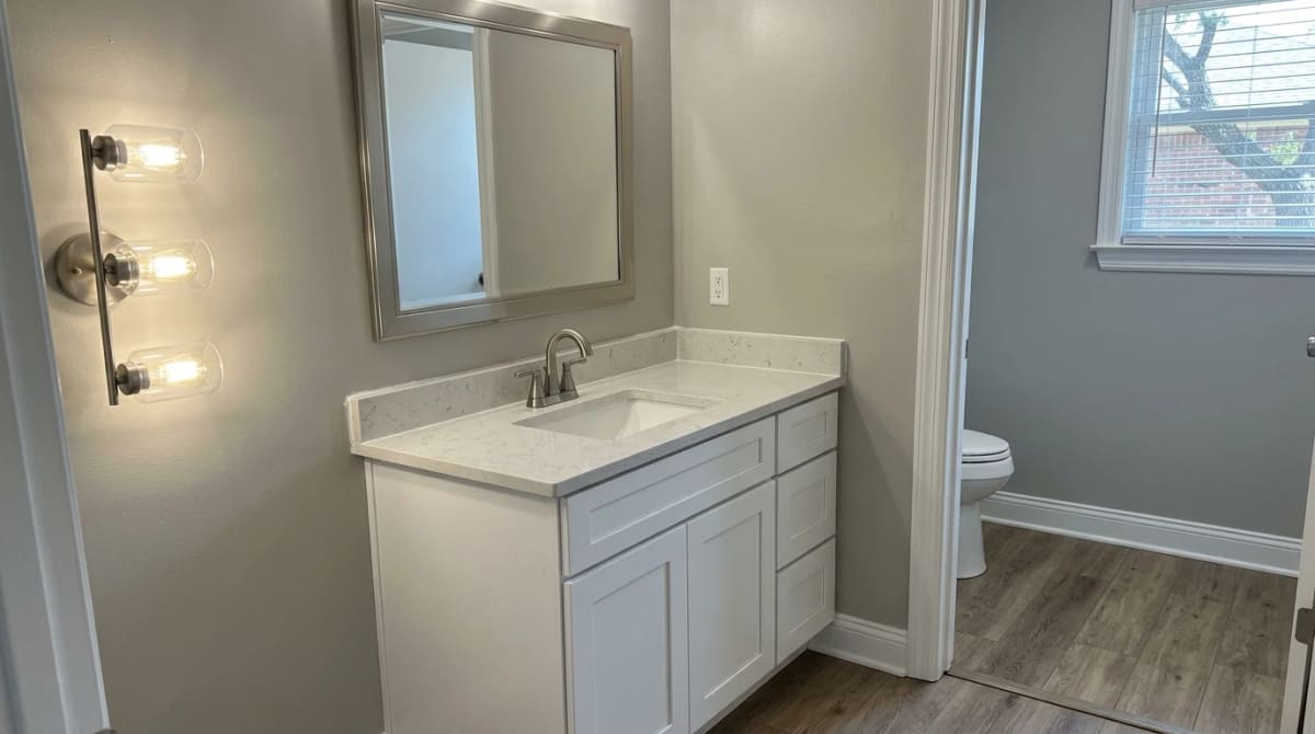 New bathroom vanity installed