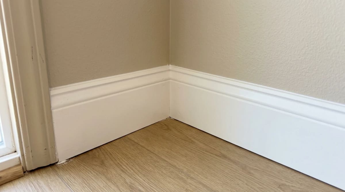 Tight mitred baseboard corner